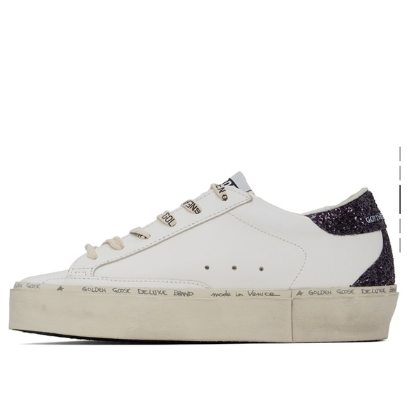 Golden Goose Hi Star Sneaker White purple glitter NIB Auth - Picture 7 of 10